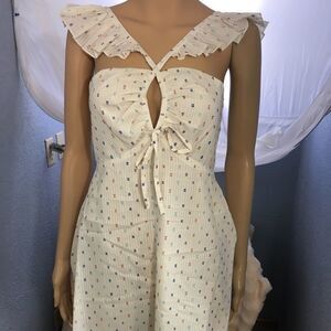Red Carter Mini Dress with ruffled straps NWT